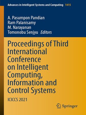 cover image of Proceedings of Third International Conference on Intelligent Computing, Information and Control Systems